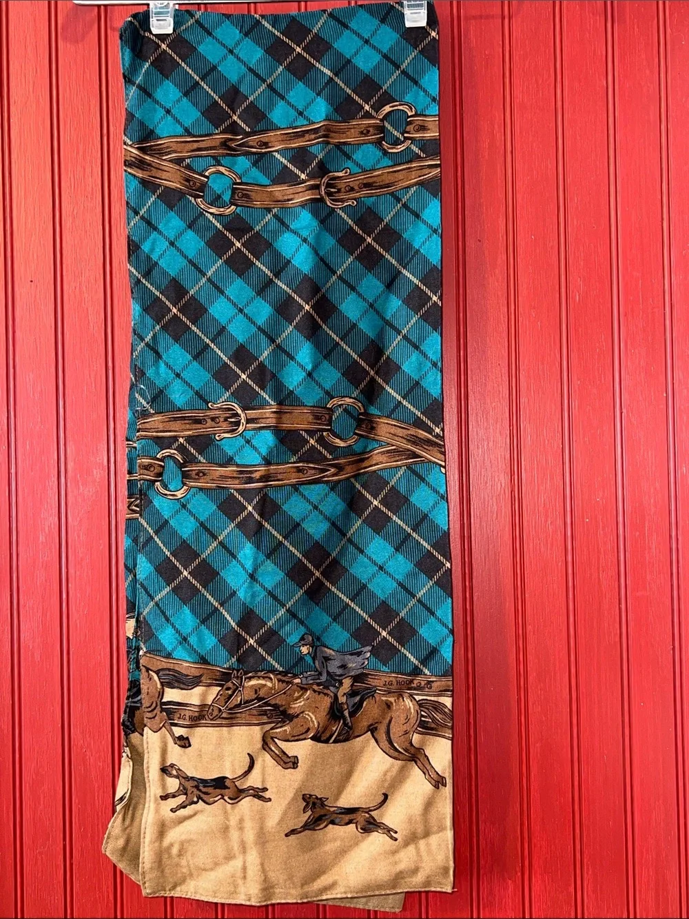 Vintage JG Hook Equestrian Scarf: 80s-90s Preppy Style